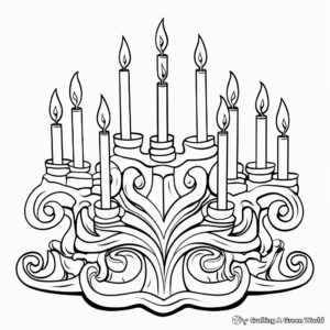 Traditional Seven Branched Menorah Coloring Pages 1