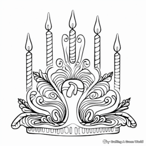 Traditional Seven Branched Menorah Coloring Pages 3