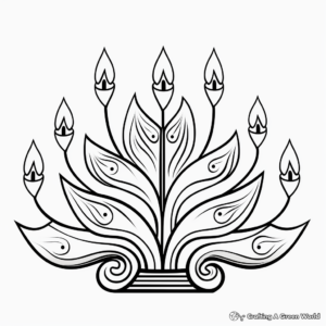 Traditional Seven Branched Menorah Coloring Pages 4