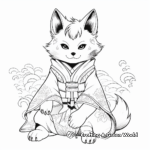 Traditionally Dressed Japanese Kitsune Fox Spirit Coloring Pages 4