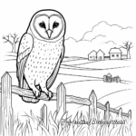 Trees and Barn Owl Coloring Pages 4