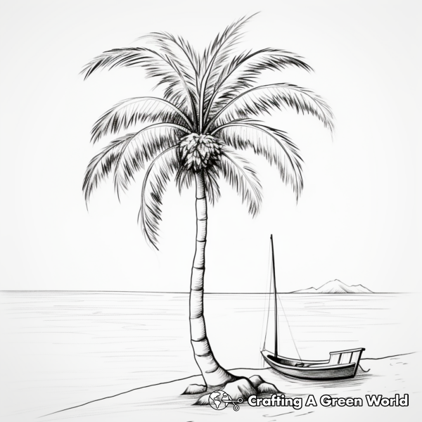 Tropical Palm Tree Coloring Pages 1