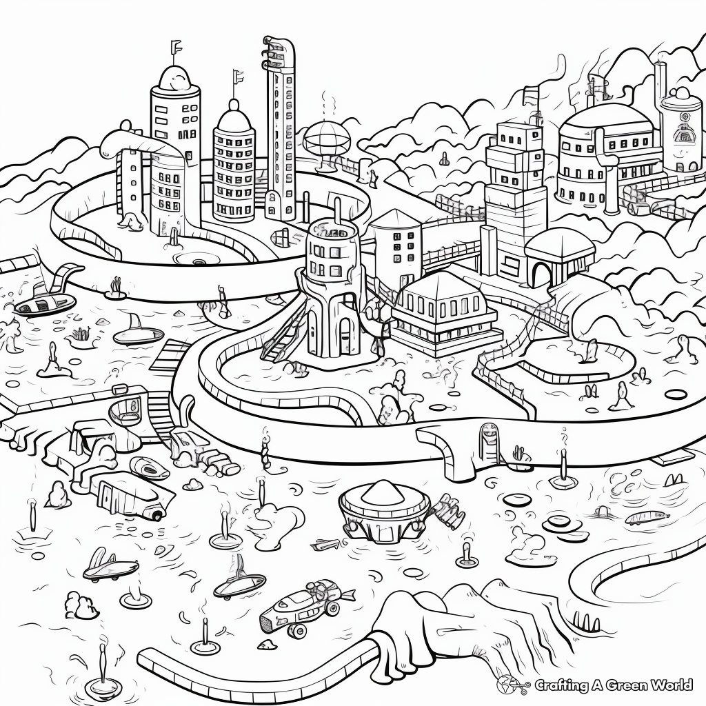 Undersea Map Coloring Pages 1