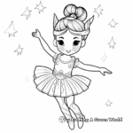 Unicorn Ballerina under the Moonlight Coloring Pages 4