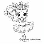 Unicorn Ballerina with Magical Accessories Coloring Pages 1