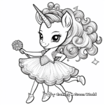 Unicorn Ballerina with Magical Accessories Coloring Pages 2