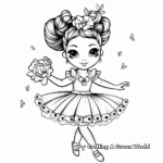 Unicorn Ballerina with Magical Accessories Coloring Pages 4