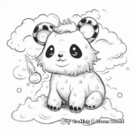 Unicorn Panda in the Clouds Coloring Pages 1
