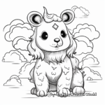 Unicorn Panda in the Clouds Coloring Pages 2