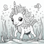 Unicorn Panda Under the Sea Coloring pages 1