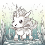 Unicorn Panda Under the Sea Coloring pages 4