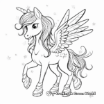 Unicorn with Dazzling Wings Coloring Pages for Kids 2