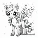 Unicorn with Sparkling Wings Coloring Pages 2