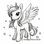 Unicorn with Sparkling Wings Coloring Pages 4