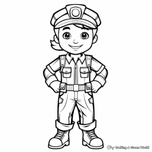 Uniformed Police Officer Labor Day Coloring Pages 4