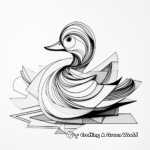 Unique Abstract Paper Duck Coloring Pages 1