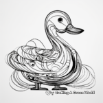 Unique Abstract Paper Duck Coloring Pages 4