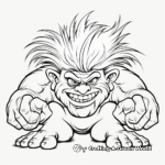 Unique Hair Troll Coloring Pages for Hair Artists 4