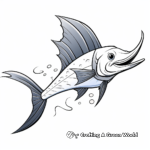 Unique Round Scale Spearfish Marlin Coloring Pages 1