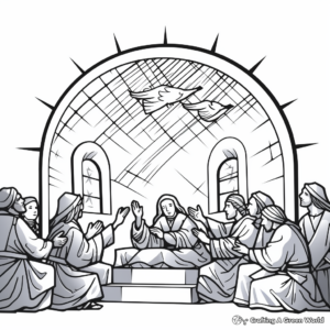 Upper Room on Pentecost Coloring Pages 2
