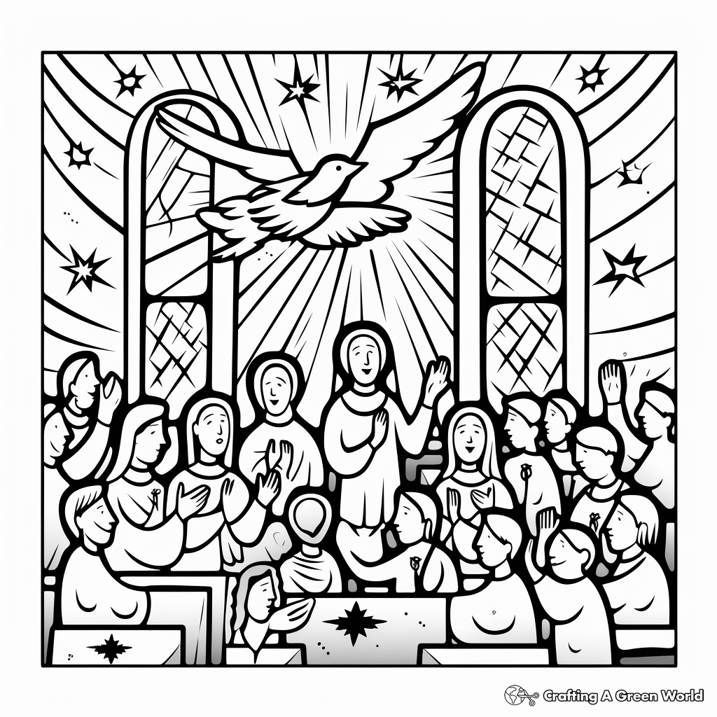 Upper Room on Pentecost Coloring Pages 3