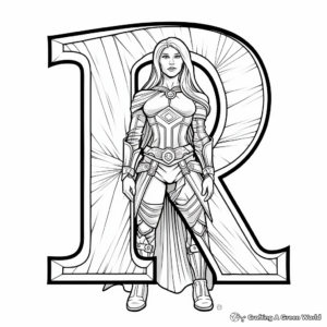 Uppercase Bold Letter R Coloring Page 4