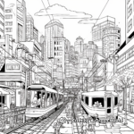 Urban Life: City Market Coloring Pages 2