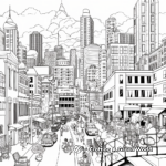 Urban Life: City Market Coloring Pages 3