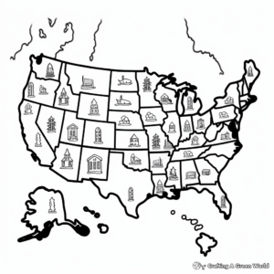 USA State Map Coloring Pages 1