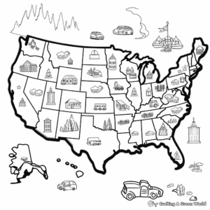 USA State Map Coloring Pages 2