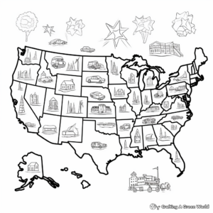 USA State Map Coloring Pages 3