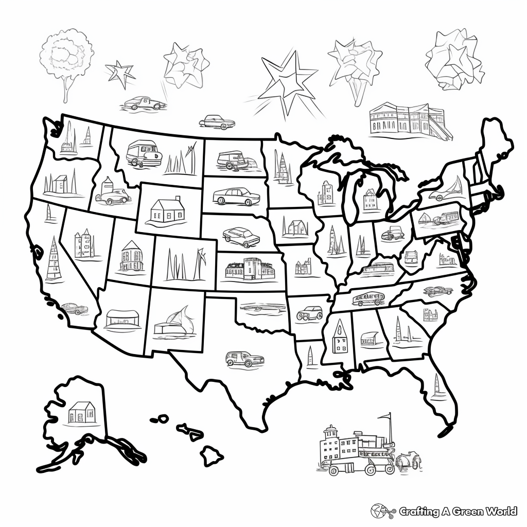 USA State Map Coloring Pages 3