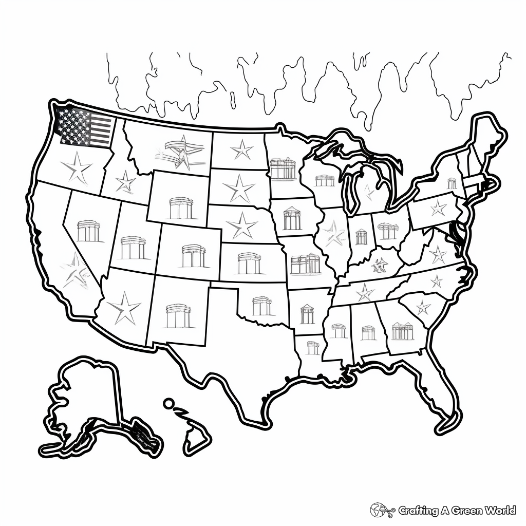 USA State Map Coloring Pages 4