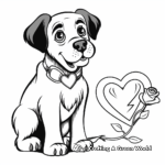Valentine's-Themed Rottweiler Coloring Pages 1
