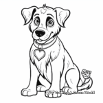 Valentine's-Themed Rottweiler Coloring Pages 2
