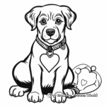 Valentine's-Themed Rottweiler Coloring Pages 4