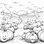 Vast Pumpkin Farm Coloring Pages 1