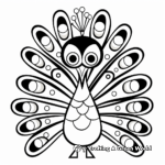 Vibrant Abstract Peacock Coloring Pages 1