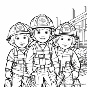 Vibrant Firefighter Labor Day Coloring Pages 1