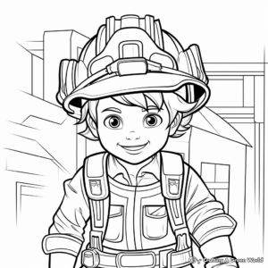 Vibrant Firefighter Labor Day Coloring Pages 2