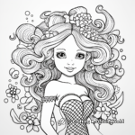 Victorian Inspired Mermaid Coloring Pages 2