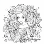 Victorian Inspired Mermaid Coloring Pages 3