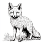 Vintage Engraved Fox Illustration Coloring Pages 2