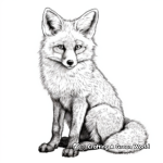 Vintage Engraved Fox Illustration Coloring Pages 3