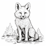 Vintage Engraved Fox Illustration Coloring Pages 4