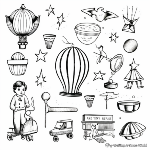 Vintage Items Clip Art Printable Coloring Pages 4