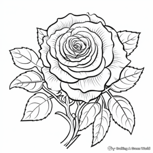 Vintage Rose Pattern Coloring Pages 4