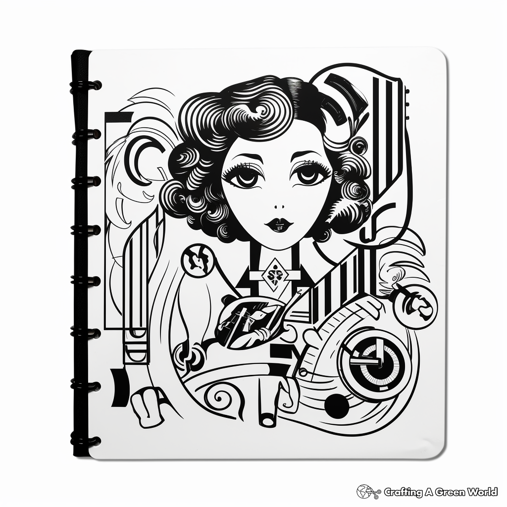 Vintage Themed Binder Cover Coloring Pages 4
