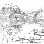 Water Lily Pond: Scenery Coloring Pages 1