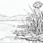 Water Lily Pond: Scenery Coloring Pages 2